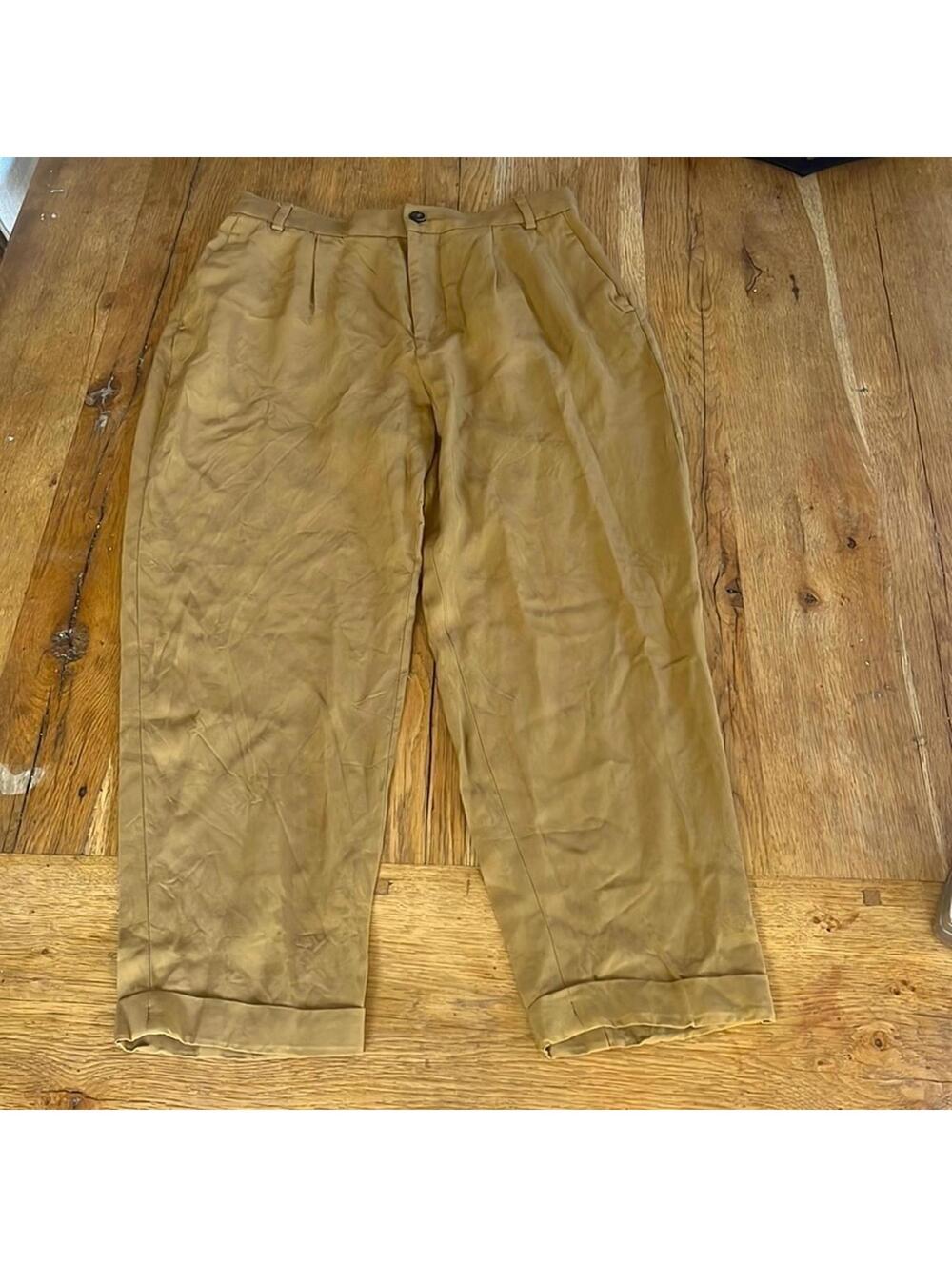 Zara Pleated Camel Pants XS